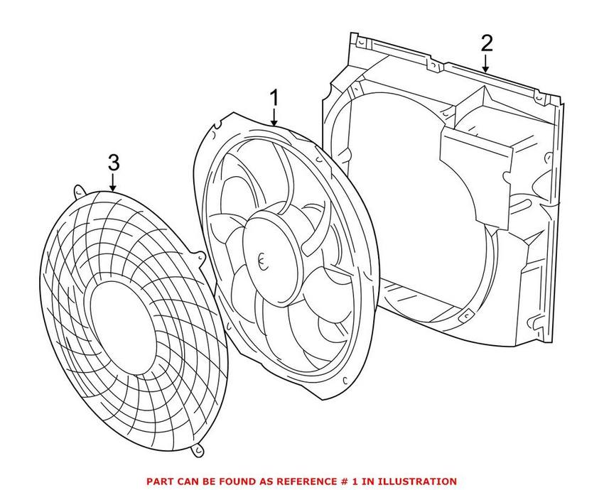 BMW Auxiliary Cooling Fan Assembly 64546905617